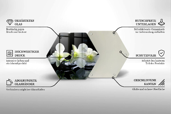 Üveg vágódeszka Fehér virágok a zen vízben