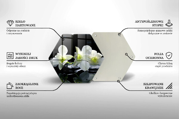 Üveg vágódeszka Fehér virágok a zen vízben