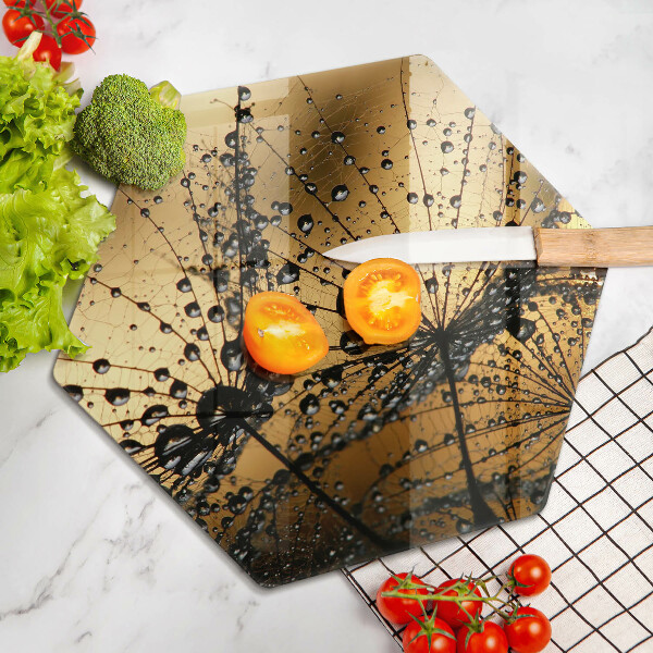 Üveg vágódeszka Harmat és pitypang