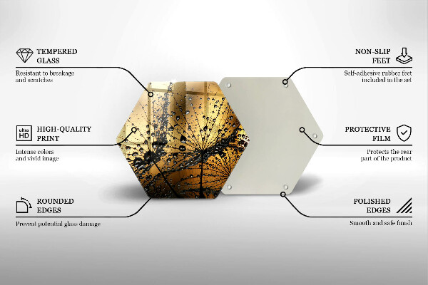 Üveg vágódeszka Harmat és pitypang