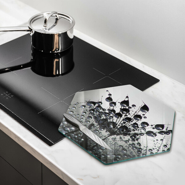 Üveg vágódeszka Pitypang és harmat