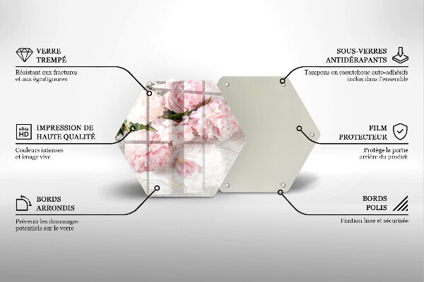 Üveg vágódeszka Finom rózsa virágok