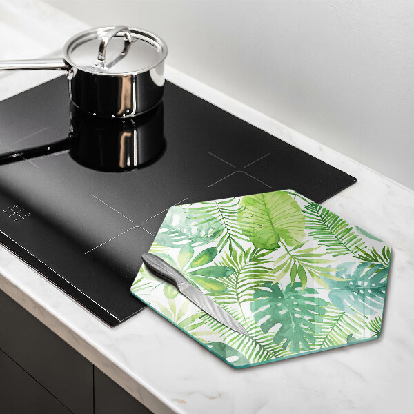 Üveg vágódeszka Akvarell boho levelek