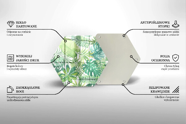 Üveg vágódeszka Akvarell boho levelek