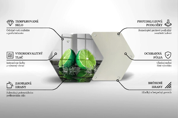 Üveg vágódeszka Lédús lime és víz