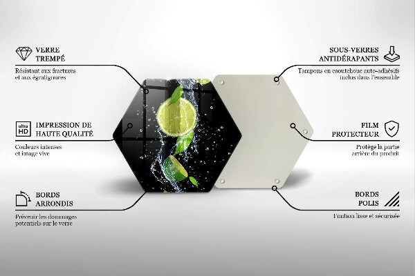 Üveg vágódeszka Lédús lime vízben