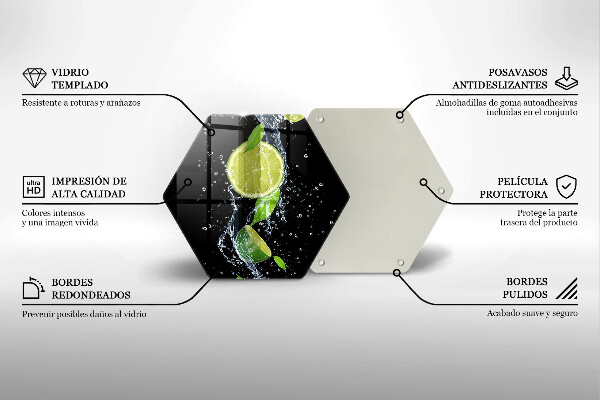 Üveg vágódeszka Lédús lime vízben