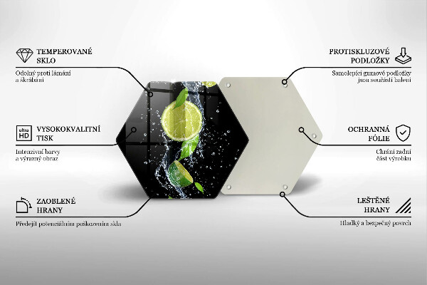 Üveg vágódeszka Lédús lime vízben