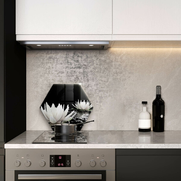 Üveg vágódeszka Fehér liliomok a vízen