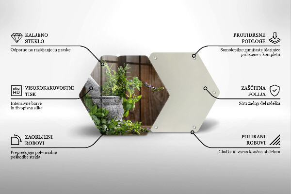 Üveg vágódeszka Gyógynövényeket és fát ültet