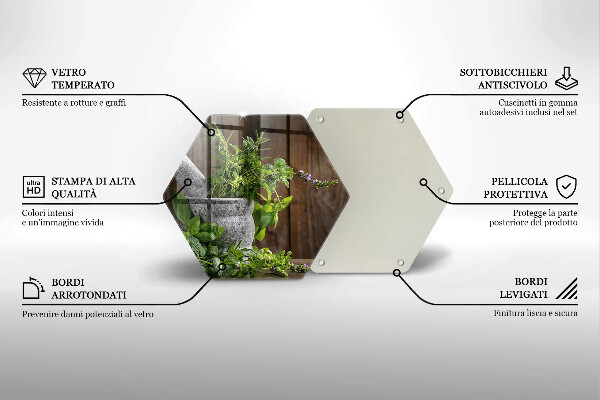 Üveg vágódeszka Gyógynövényeket és fát ültet