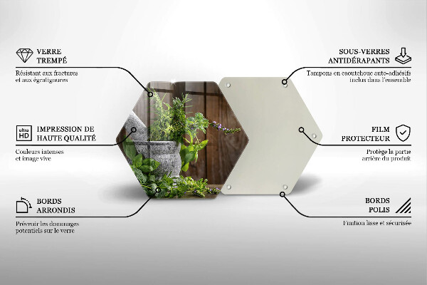 Üveg vágódeszka Gyógynövényeket és fát ültet