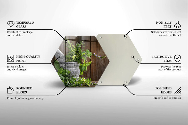 Üveg vágódeszka Gyógynövényeket és fát ültet