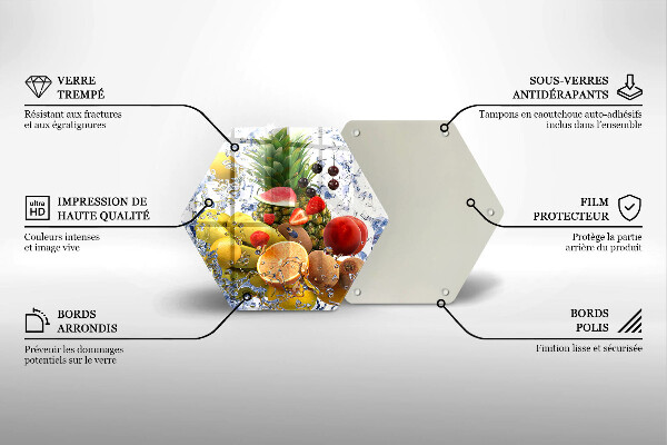 Üveg vágódeszka Lédús gyümölcs és víz