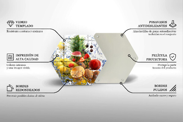 Üveg vágódeszka Lédús gyümölcs és víz