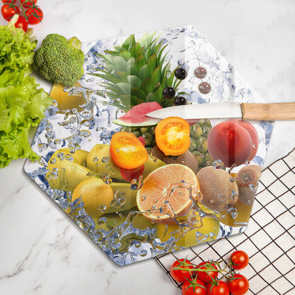 Üveg vágódeszka Lédús gyümölcs és víz