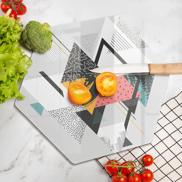 Üveg vágódeszka Absztrakt háromszögek