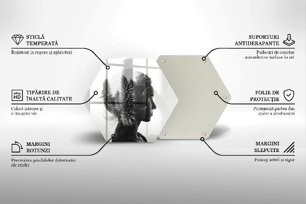 Üveg vágódeszka Nő és erdő