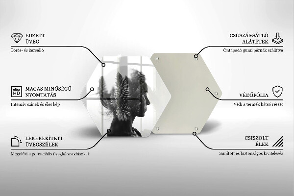 Üveg vágódeszka Nő és erdő