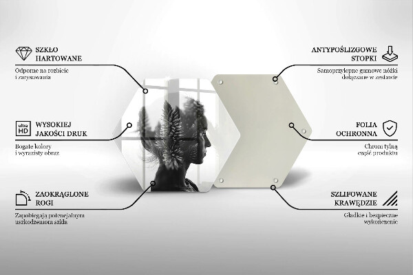 Üveg vágódeszka Nő és erdő