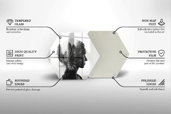 Üveg vágódeszka Nő és erdő