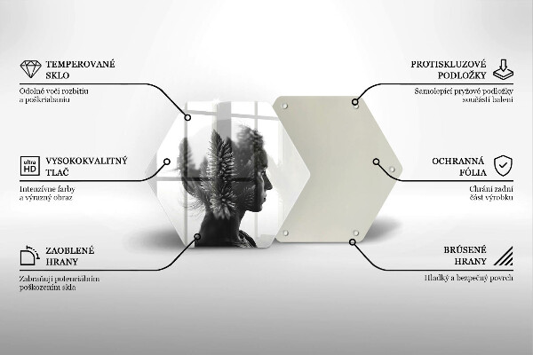 Üveg vágódeszka Nő és erdő