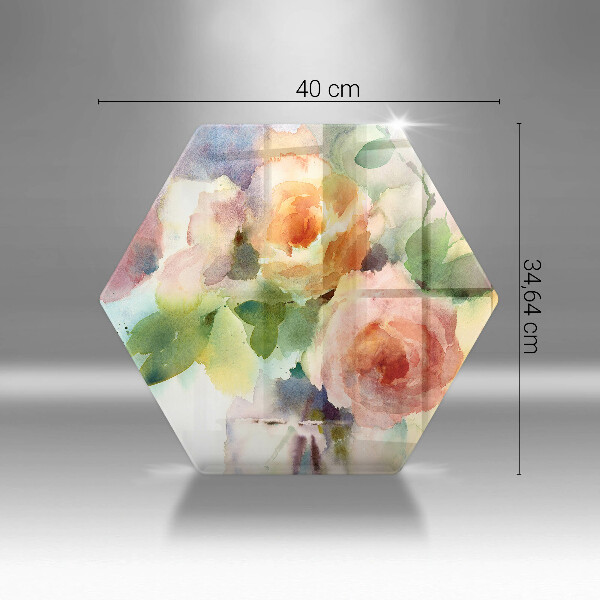 Üveg vágódeszka Festett virágok