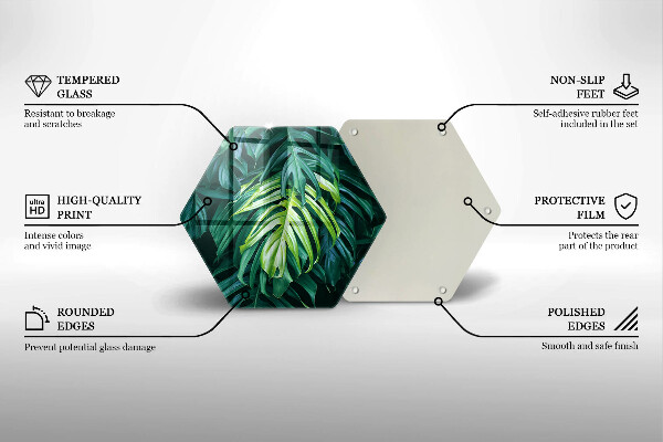 Üveg vágódeszka Vad szörny levelei