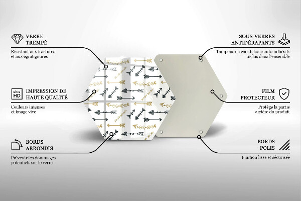 Üveg vágódeszka Boho nyilak minta