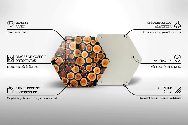 Üveg vágódeszka Fa tuskók