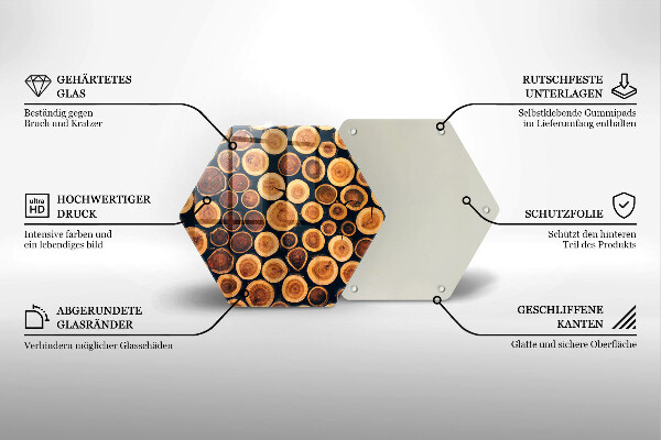 Üveg vágódeszka Fa tuskók