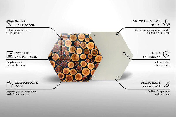 Üveg vágódeszka Fa tuskók