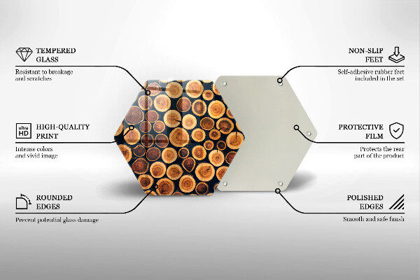 Üveg vágódeszka Fa tuskók
