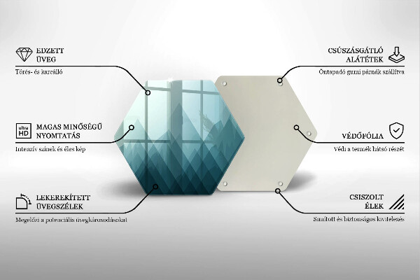 Üveg vágódeszka Absztrakt hegyek