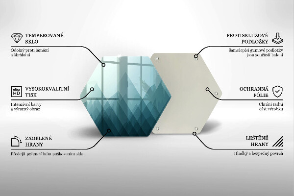 Üveg vágódeszka Absztrakt hegyek