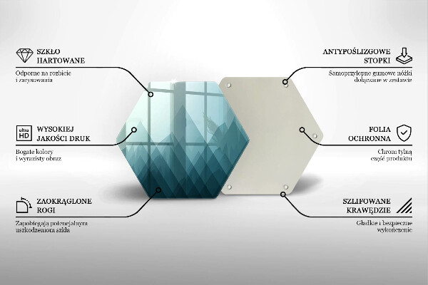 Üveg vágódeszka Absztrakt hegyek