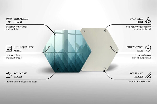 Üveg vágódeszka Absztrakt hegyek