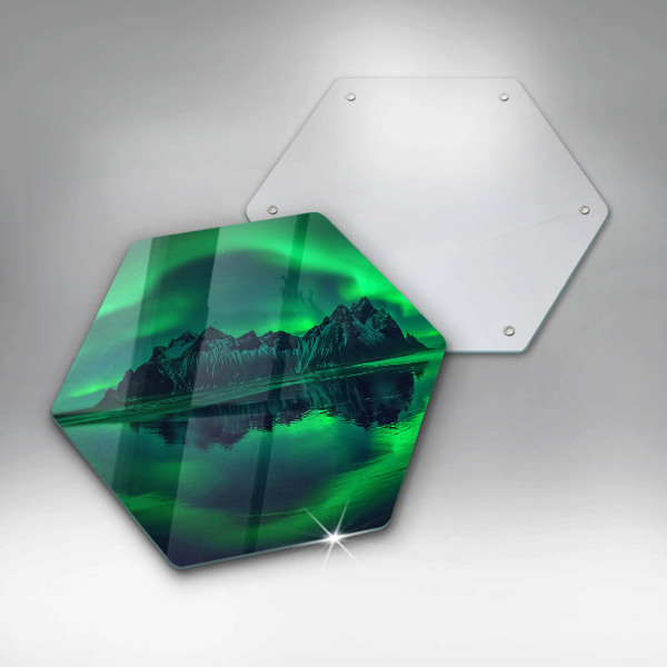 Üveg vágódeszka Északi fény táj