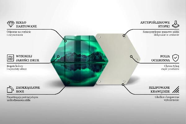 Üveg vágódeszka Északi fény táj