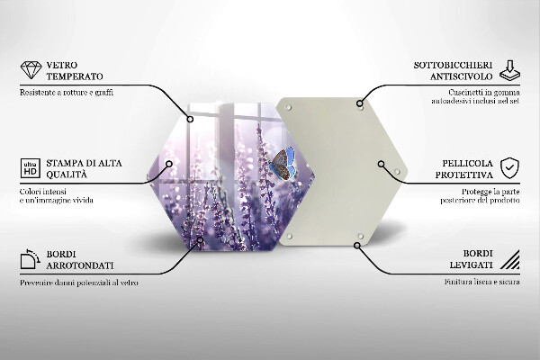 Üveg vágódeszka Vadvirágok és a pillangó