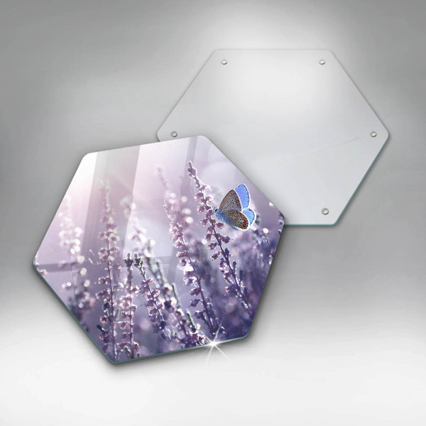 Üveg vágódeszka Vadvirágok és a pillangó