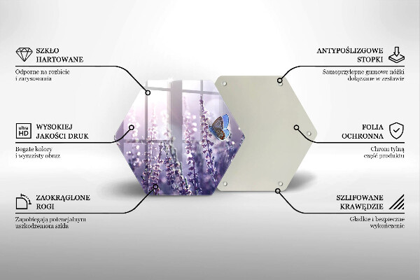 Üveg vágódeszka Vadvirágok és a pillangó