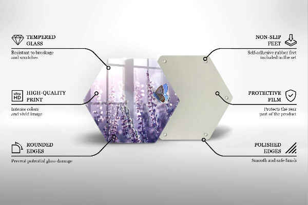 Üveg vágódeszka Vadvirágok és a pillangó