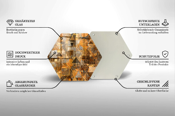 Üveg vágódeszka Varrat nélküli mintát geometriai alakzatok