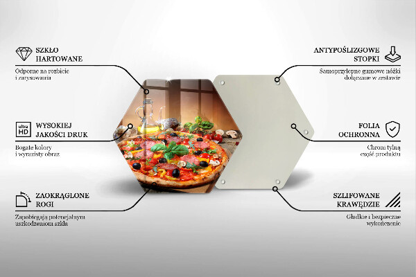 Üveg vágódeszka Olasz pizza