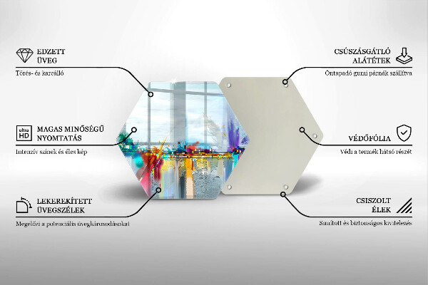 Üveg vágódeszka Festett absztrakció