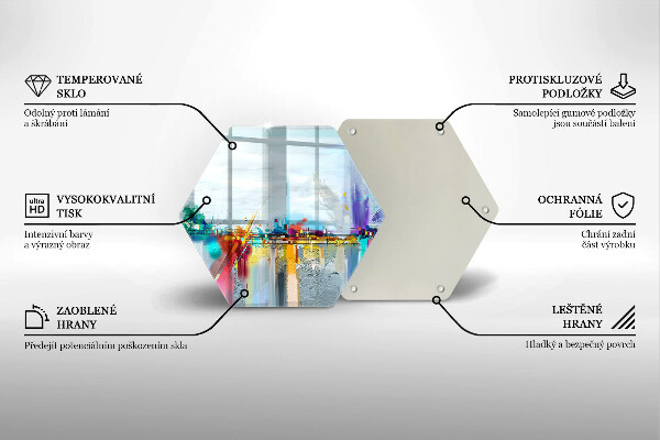 Üveg vágódeszka Festett absztrakció