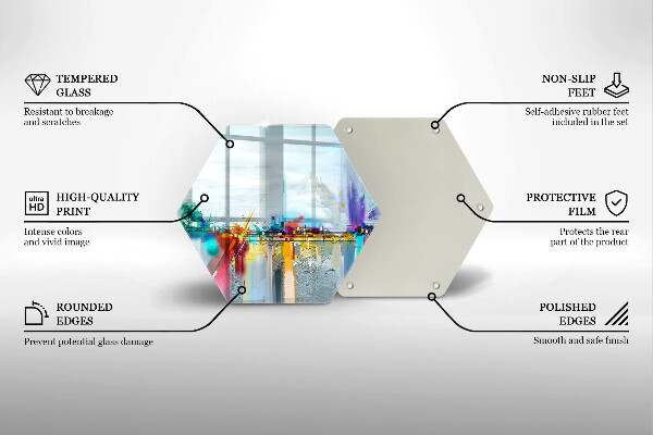 Üveg vágódeszka Festett absztrakció