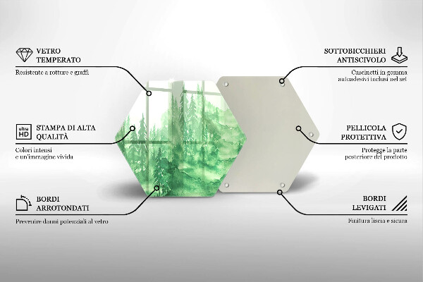 Üveg vágódeszka Festett erdő