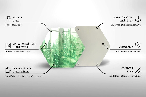 Üveg vágódeszka Festett erdő